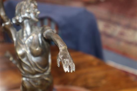 A bronze dancer, signed B. Zach, on marble base overall height 65cm